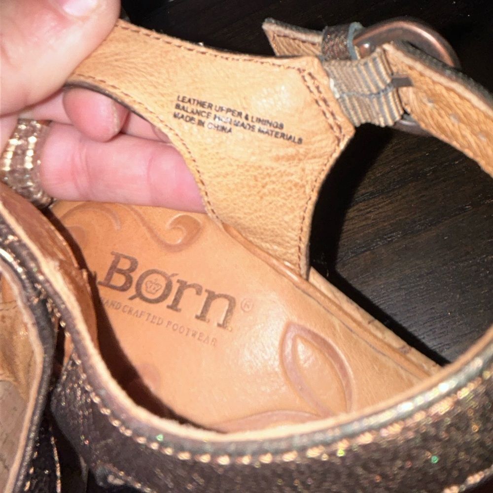 Born Metallic Brown Wedge Sandals - Picture 4 of 7
